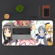 Load image into Gallery viewer, Puella Magi Madoka Magica Homura Akemi, Madoka Kaname, Sayaka Miki, Mami Tomoe Mouse Pad (Desk Mat) With Laptop

