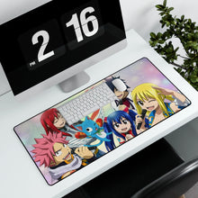 Load image into Gallery viewer, Fairy Tail Natsu Dragneel, Erza Scarlet, Gray Fullbuster, Lucy Heartfilia, Happy Mouse Pad (Desk Mat) With Laptop
