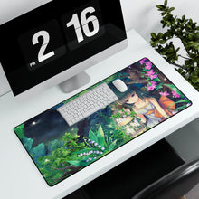 Load image into Gallery viewer, Anime Girl in Spring Forest Mouse Pad (Desk Mat) With Laptop
