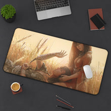 Load image into Gallery viewer, Hyakkimaru and Mio Mouse Pad (Desk Mat) On Desk
