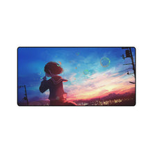 Load image into Gallery viewer, Anime, Scenery, Girl, Sunset, Bubbles, Mouse Pad (Desk Mat)

