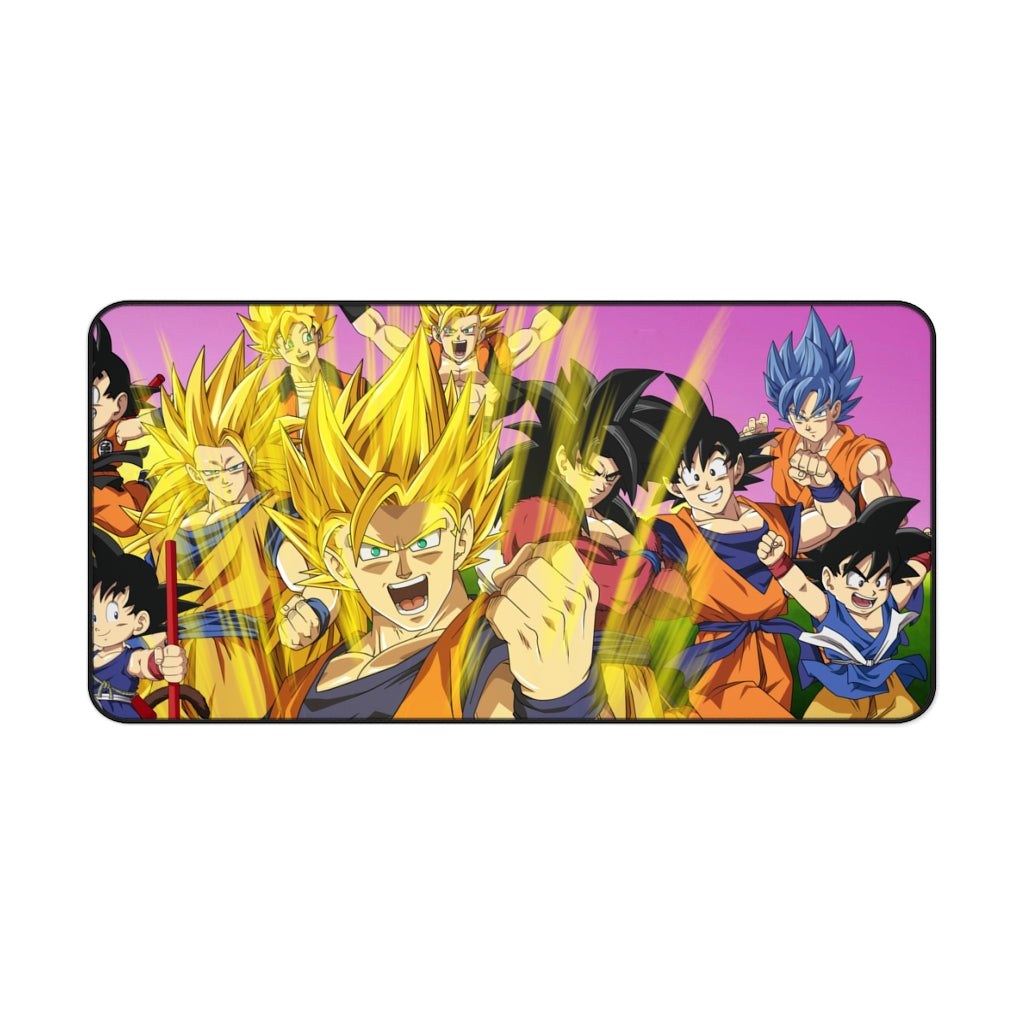 The many forms of Goku throughout the years Mouse Pad (Desk Mat)