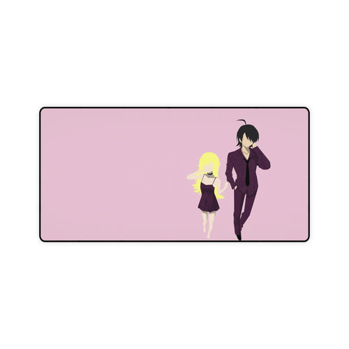 Araragi Koyomi and Shinobu Oshino Minimalist Mouse Pad (Desk Mat)