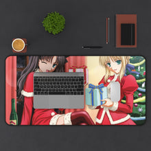 Load image into Gallery viewer, Rin Tohsaka, Saber (Fate Series) Mouse Pad (Desk Mat) With Laptop
