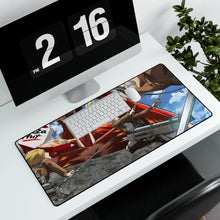 Load image into Gallery viewer, Colossal Titan eating pizza Mouse Pad (Desk Mat) With Laptop
