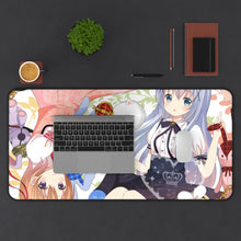 Load image into Gallery viewer, Is The Order A Rabbit? Mouse Pad (Desk Mat) With Laptop
