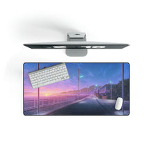 Load image into Gallery viewer, An anime style road with a stunning purple sunset on the horizon. Mouse Pad (Desk Mat)
