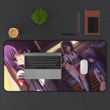 Load image into Gallery viewer, Clannad Tomoyo Sakagami, Kyou Fujibayashi, Ryou Fujibayashi Mouse Pad (Desk Mat) With Laptop
